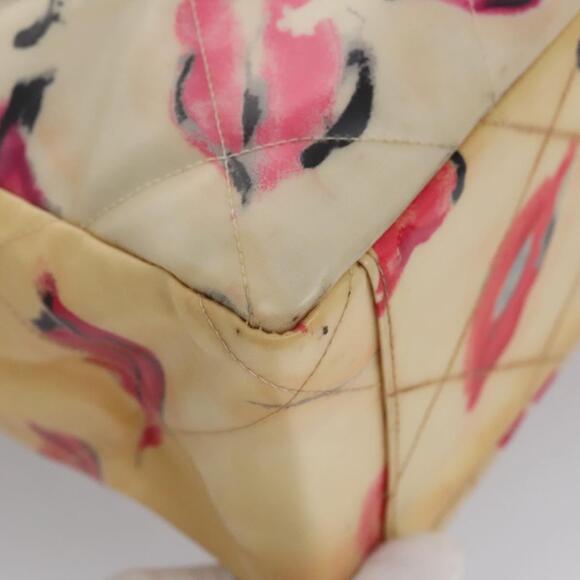 CHANEL Matelasse Chain Coco Mark Lip Tote Bag Vinyl Red CC - Picture 11 of 16